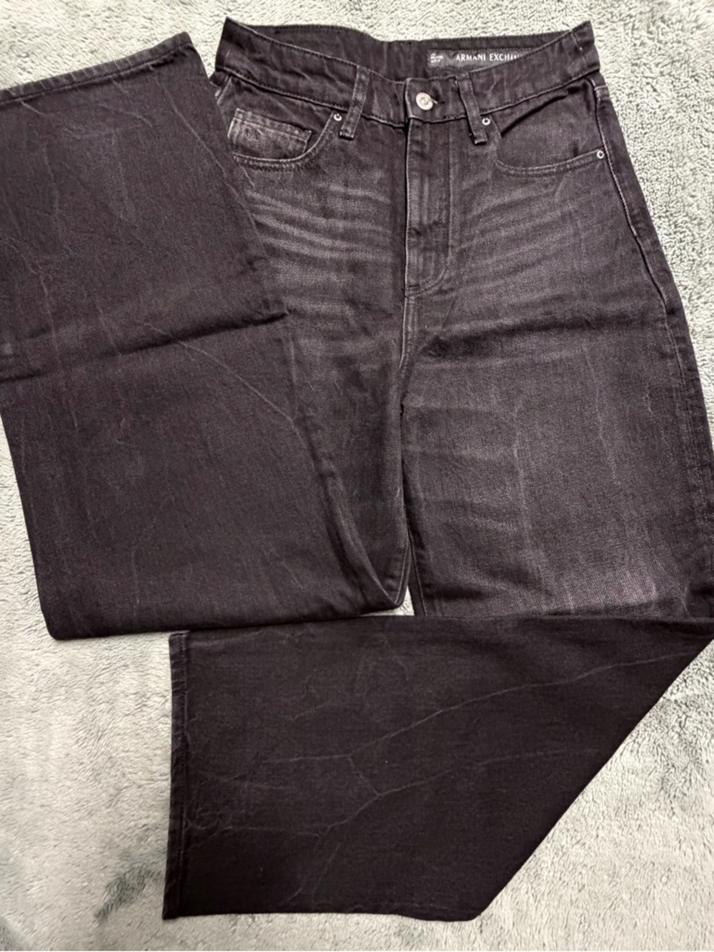 Armani Exchange Woman's Black Straight-Leg Jeans